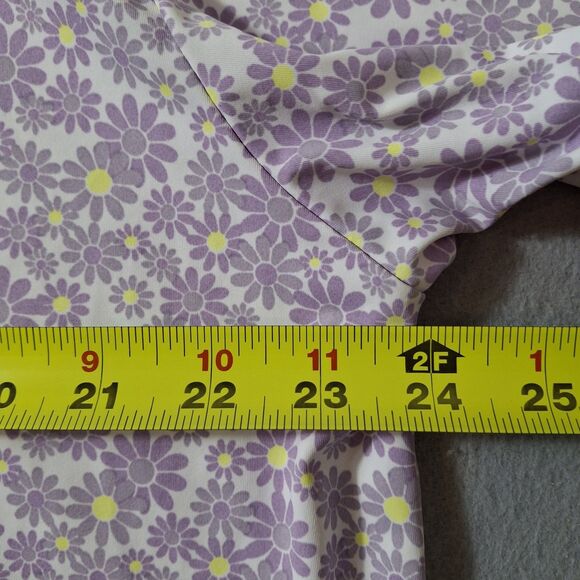 Birdie Bound Polo Men’s Sz XL Purple Yellow Floral Short Sleeve Performance - Picture 7 of 7